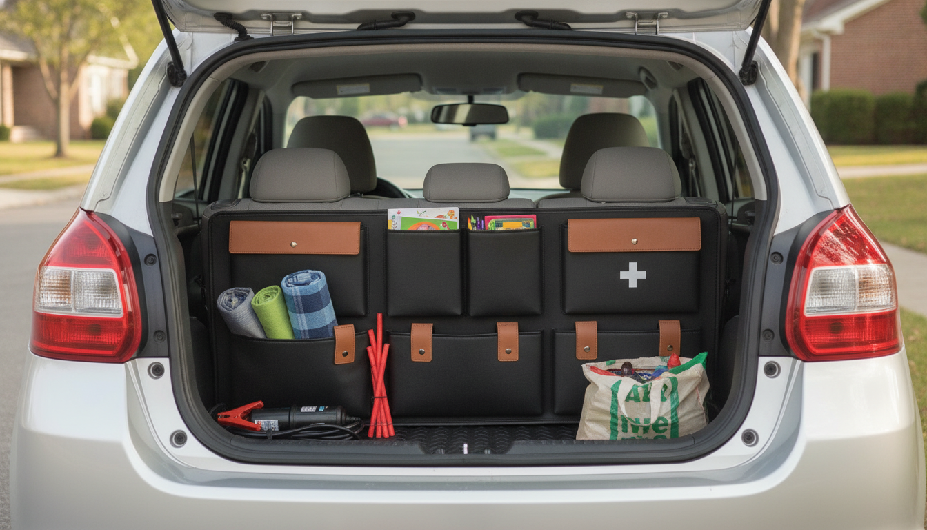 Hold&Go Hanging Car Trunk Organizer: Compact, No-Slip